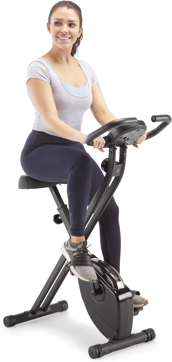 Marcy Foldable Exercise Bike with High-back Seat