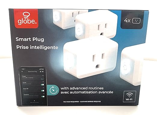 Globe Electric Wi-Fi Smart Plug, No Hub Required, Voice Activated 1533646