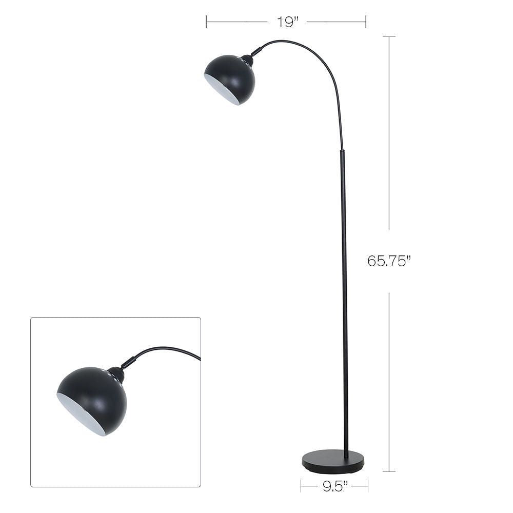 HomeTrends, Arc Floor Lamp, Black with Adjustable Shade And Chrome Accents (Small Scuffs on Lamp Pole)