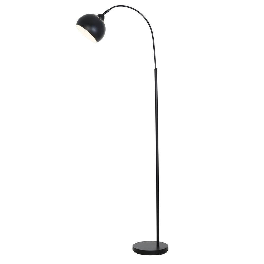 HomeTrends, Arc Floor Lamp, Black with Adjustable Shade And Chrome Accents (Small Scuffs on Lamp Pole)