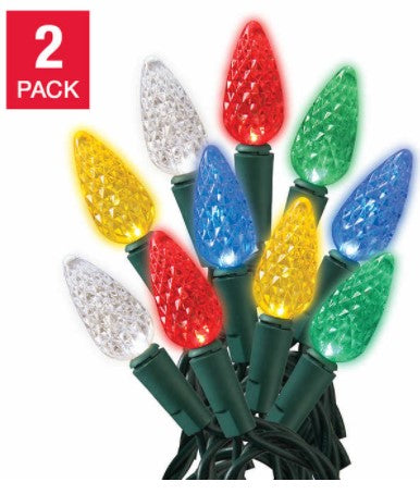 Sylvania 100 C6 LED Christmas Lights – Multicolour, 2-pack